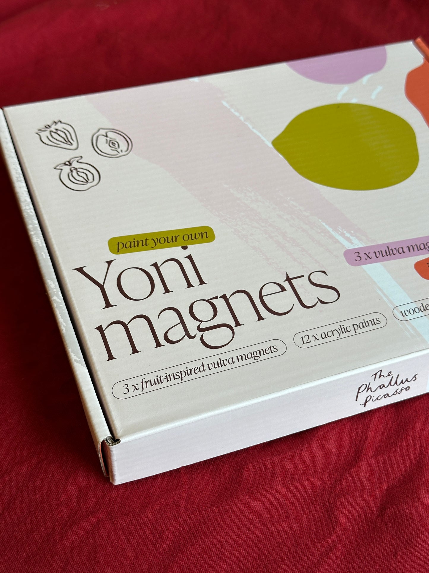 Set of 3 Yoni Fruit Magnets Painting Kit