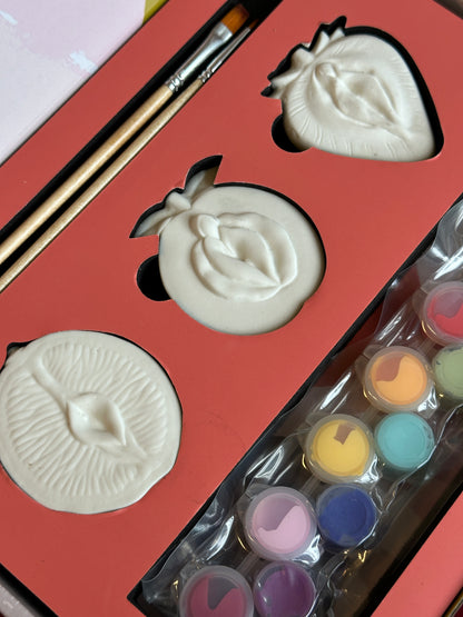 Set of 3 Yoni Fruit Magnets Painting Kit