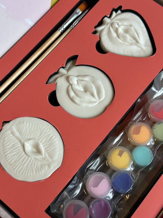 Set of 3 Yoni Fruit Magnets Painting Kit