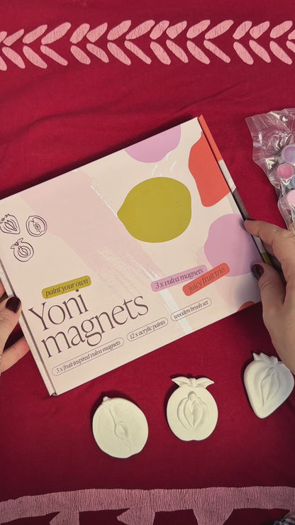 Set of 3 Yoni Fruit Magnets Painting Kit